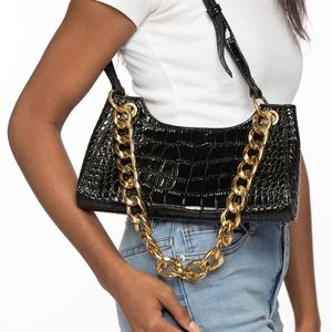 Faux Croc Handbag
